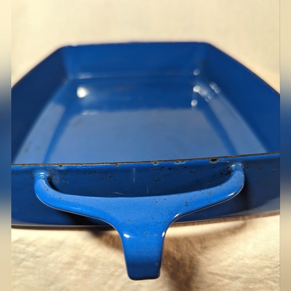 VTG Dansk Kobenstyle Small Rectangle Blue Enamel Bakeware Casserole Pan MCM - Picture 9 of 12